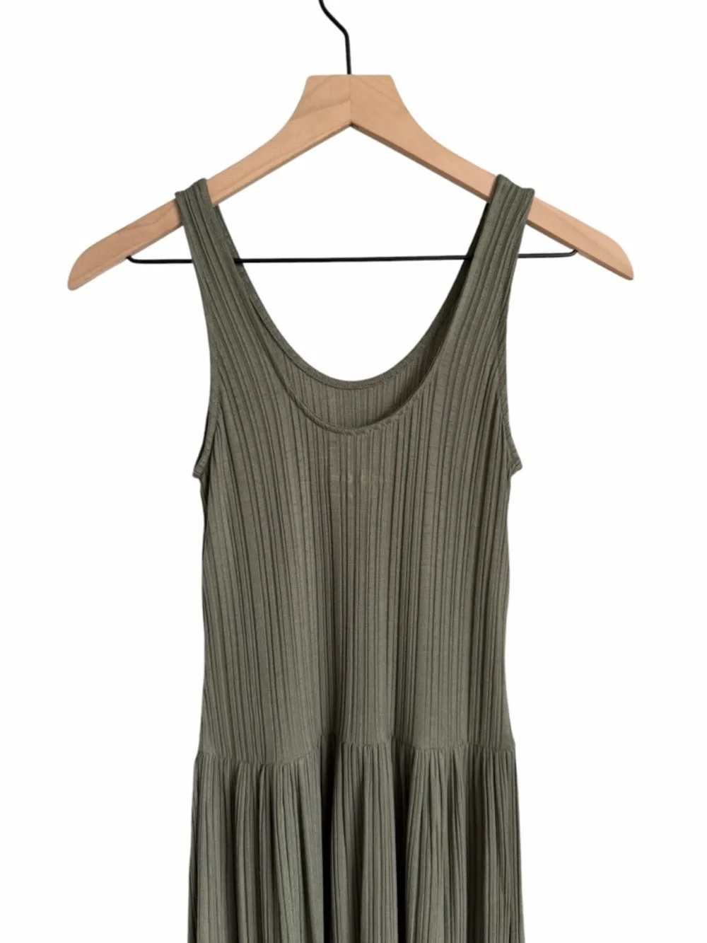 Everlane The Rib Soft Knit Scoop Neck Dress Olive Green Size XS - Picture 8 of 11